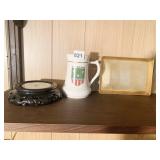 ZSOLNAY PECS SIGNED PEDESTAL, PORCELAIN PITCHER