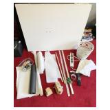 YARD STICKS, WASTEPAPER BASKET, PLUG BAR, BLOCKS,