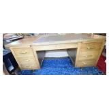 MCM WALNUT DESK, DESK PAD HAS STUCK TO TOP NEEDS