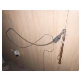 LONG LEATHER WHIP WOOD HANDLE FRINGED LEATHER