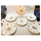 HEREND PLATES FRUITS AND FLOWERS PATTERN 8"