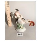 HEREND HAND PAINTED PORCELAIN FIGURINE BOY RIDING