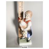 HEREND PORCELAIN FIGURINE GIRL WITH ROOSTER 7