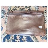 LEATHER BRIEFCASE AND SHOESHINE BOX W/ POLISH