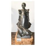 KALMAN BESZEDES BRONZE SCULPTURE GOOSE GIRL