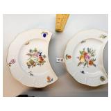 HEREND CRESCENT SALAD PLATE BASKET WEAVE EDGE AND