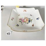 HEREND SQUARE SERVING BOWL GILTED EDGE FRUITS AND