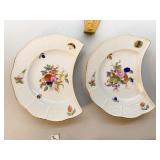 HEREND CRESCENT SALAD PLATE BASKET WEAVE EDGE AND