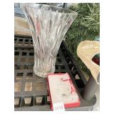 LENOX GLASS ORNAMENT, AND GLASS VASE