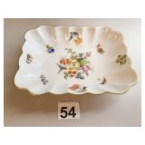 HEREND RUFFLE EDGE BOWLS FRUIT AND FLOWER PATTERN