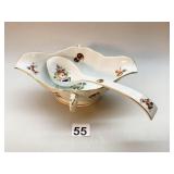 HEREND DOUBLE SIDED HANDLE GRAVY DISH 9.25 AND