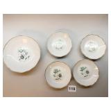 5 PC. HAND PAINTED 4 SMALL