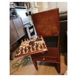PARISIAN GAME TABLE CHESS TABLE W/ SLIDE OUT