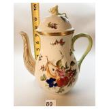 HEREND TEAPOT W/ YELLOW ROSE DESIGN 10.25"