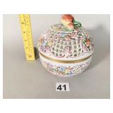 HEREND PORCELAIN STRAWBERRY FINIAL SMALL OPENWORK