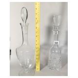 CRYSTAL ETCHED DECANTER W/ GROUND STOPPER AND