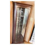 CORNER CHERRY FINISH CURIO CABINET 71.5" H X 27"