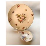 HEREND CHINA 9.75" BOWL HAS A HAIRLINE CRACK AND