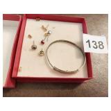 SILVER CHILDS BRACELET, EARRINGS ETC.