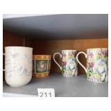 BONE CHINA COFFEE CUPS, DUNOON AND ROSE OF