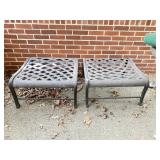 CAST ALUMINUM OTTOMANS WITH REMOVABLE CUSHIONS