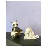 PORCELAIN PANDA BEAR MADE IN RUSSIA, BROOKS AND