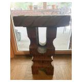 HAND CARVED UNIQUE WOOD TABLE 20" H X 12" W X 12"