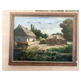 "FARM SCENE" BY BELA IVANYI GRUNWALDOIL PAINTING