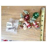 VINTAGE PLASTIC SANTAS AND MINI TREES, TEA ROSE