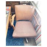 MCM WOOD ARM ROLLING OFFICE CHAIR