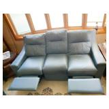 AMERICAN LEATHER SOFA SLATE BLUE 82" W X 37" H X