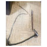 UNUSUAL WHIP WITH WOOD HANDLE WITH INLAY