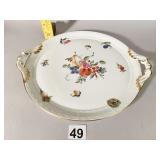 HEREND 13.5" DOUBLE HANDLED PLATE SERVING DISH
