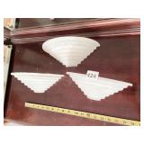3 SATIN GLASS TIERED GLASS WALL SCONCE SHADES