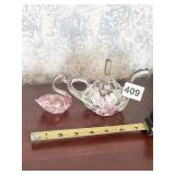 ART GLASS TEA POT PAPER WEIGHT MARKED JOE ST