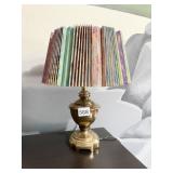 15" BRASS BASED ACCENT LAMP WITH HOMEMADE SHADE