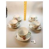 HEREND HAND PAINTED CUP/SAUCERS