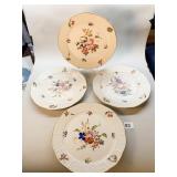 HEREND DINNER PLATES FRUITS AND FLOWERS PATTERN