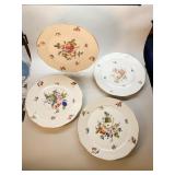 HEREND DINNER PLATES FRUITS AND FLOWERS PATTERN