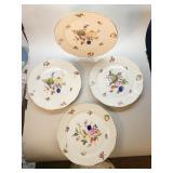 HEREND DINNER PLATES FRUITS AND FLOWERS PATTERN