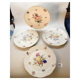 HEREND DINNER PLATES FRUITS AND FLOWERS PATTERN