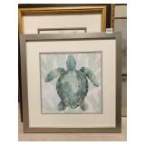 22X22 TURTLE PRINT, FRAMED AND MATTED