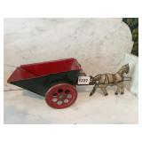 HORSE DRAWN CART BLACK/RED WAGON