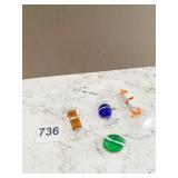 GLASS CANDIES, ONE IS MISSING A PIECE