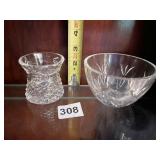 WATERFORD BOWL AND TOOTHPICK HOLDER