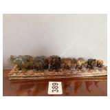 TIGER EYE CRYSTAL ELEPHANTS FIGURES 7 GRADUATED