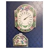PRETTY CERAMIC WALL THERMOMETER AND KEY HANGER