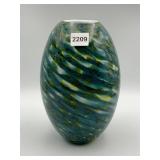 10-INCH-HIGH MODERN GLASS MULTICOLORED FACE