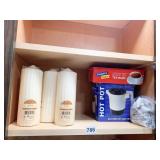 FLUTED VANILLA SCENTED PILLAR CANDLES NEVER USED,