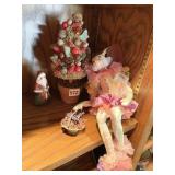 BEAR, TREE AND SANTA FIGURE